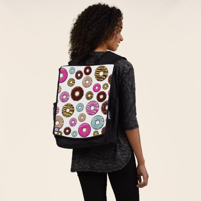 Pattern Of Doughnuts, Colourful Doughnuts, Sprinkl Backpack (Worn)