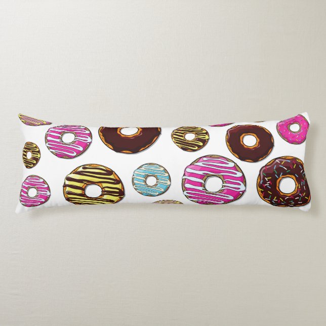 Pattern Of Doughnuts, Colourful Doughnuts, Sprinkl Body Cushion (Front)