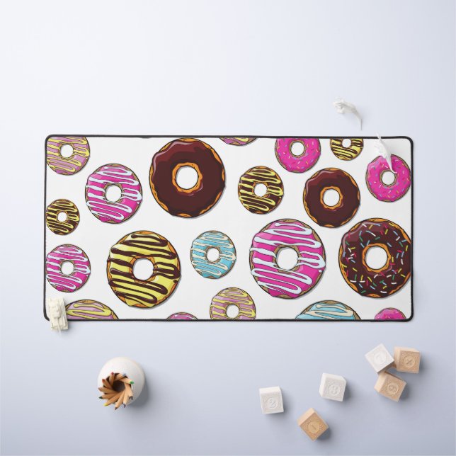 Pattern Of Doughnuts, Colourful Doughnuts, Sprinkl Desk Mat (Kids Table)