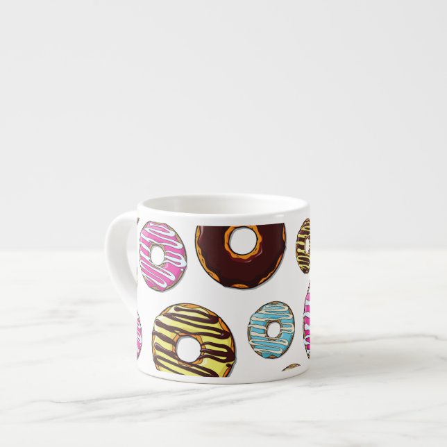Pattern Of Doughnuts, Colourful Doughnuts, Sprinkl Espresso Cup (Front Left)