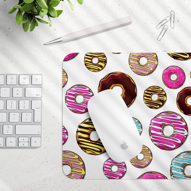 Pattern Of Doughnuts, Colourful Doughnuts, Sprinkl Mouse Pad (Creator Uploaded)