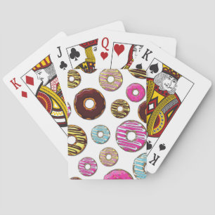 Pattern Of Doughnuts, Colourful Doughnuts, Sprinkl Playing Cards