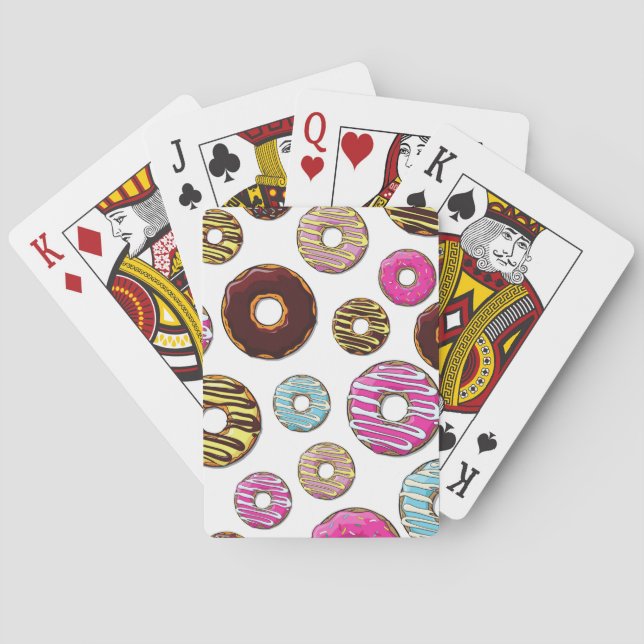 Pattern Of Doughnuts, Colourful Doughnuts, Sprinkl Playing Cards (Back)