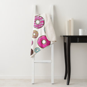 Pattern Of Doughnuts, Colourful Doughnuts, Sprinkl Sherpa Blanket