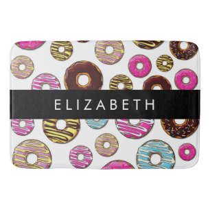 Pattern Of Doughnuts, Colourful Doughnuts, Your Na Bath Mat
