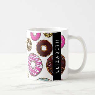 Pattern Of Doughnuts, Colourful Doughnuts, Your Na Coffee Mug