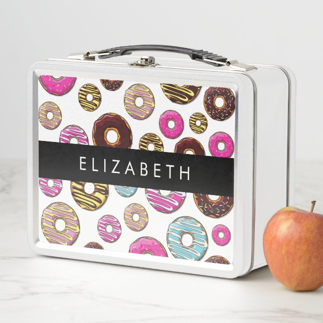Pattern Of Doughnuts, Colourful Doughnuts, Your Na Metal Lunch Box (In Situ)
