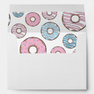 Pattern Of Doughnuts, Pink Doughnuts, Blue Doughnu Envelope