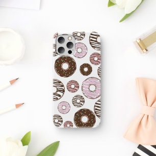Pattern Of Doughnuts, Pink Doughnuts, Brown Doughn