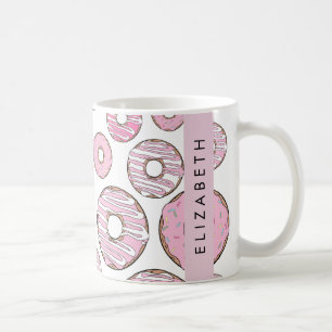 Pattern Of Doughnuts, Pink Doughnuts, Icing, Your Coffee Mug