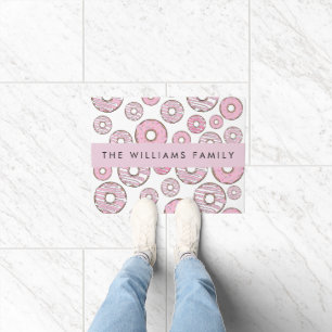 Pattern Of Doughnuts, Pink Doughnuts, Icing, Your Doormat