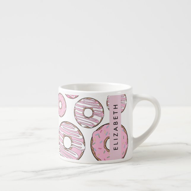 Pattern Of Doughnuts, Pink Doughnuts, Icing, Your  Espresso Cup (Right)