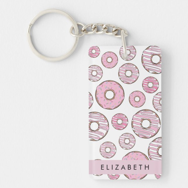 Pattern Of Doughnuts, Pink Doughnuts, Icing, Your  Key Ring (Front)