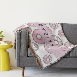 Pattern Of Doughnuts, Pink Doughnuts, Icing, Your  Throw Blanket