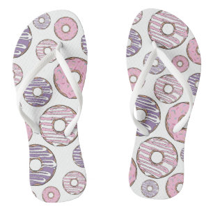 Pattern Of Doughnuts, Pink Doughnuts, Purple Dough Thongs