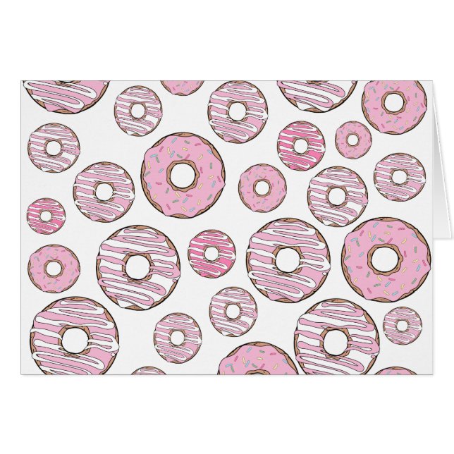 Pattern Of Doughnuts, Pink Doughnuts, Sprinkles (Front Horizontal)