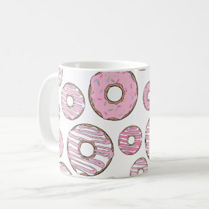 Pattern Of Doughnuts, Pink Doughnuts, Sprinkles Coffee Mug