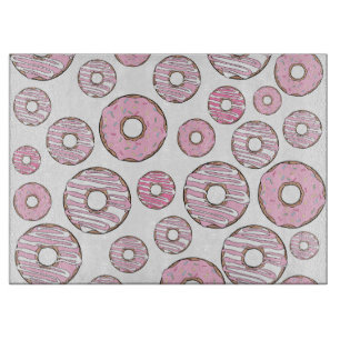 Pattern Of Doughnuts, Pink Doughnuts, Sprinkles Cutting Board