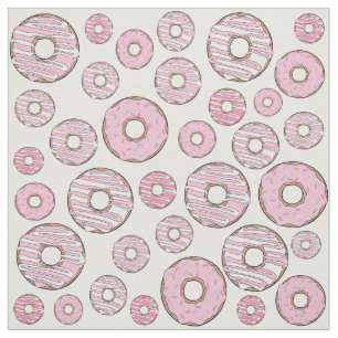 Pattern Of Doughnuts, Pink Doughnuts, Sprinkles Fabric
