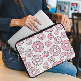 Pattern Of Doughnuts, Pink Doughnuts, Sprinkles Laptop Sleeve