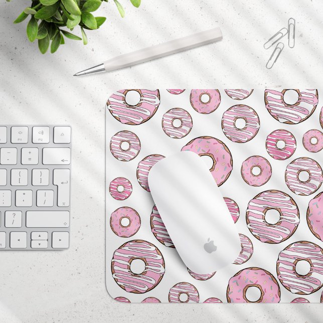 Pattern Of Doughnuts, Pink Doughnuts, Sprinkles Mouse Pad (Creator Uploaded)