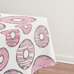 Pattern Of Doughnuts, Pink Doughnuts, Sprinkles Tablecloth