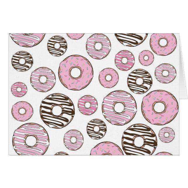 Pattern Of Doughnuts, Pink Doughnuts, White Doughn (Front Horizontal)