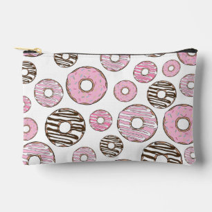 Pattern Of Doughnuts, Pink Doughnuts, White Doughn Accessory Pouch