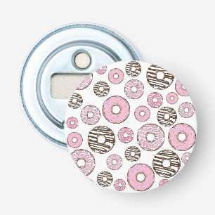 Pattern Of Doughnuts, Pink Doughnuts, White Doughn Bottle Opener