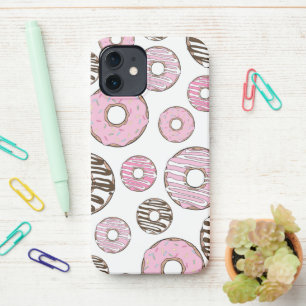 Pattern Of Doughnuts, Pink Doughnuts, White Doughn iPhone 12 Case