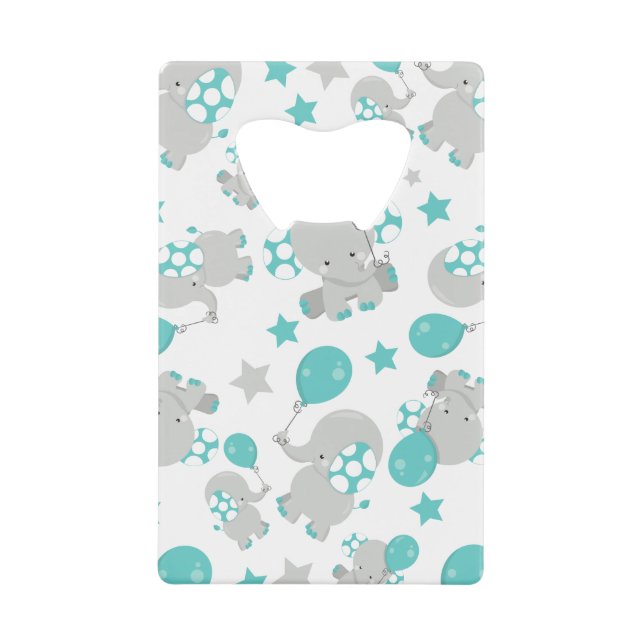 Pattern Of Elephants, Cute Elephants - Blue Grey (Front)