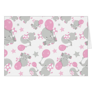 Pattern Of Elephants, Cute Elephants - Pink Grey