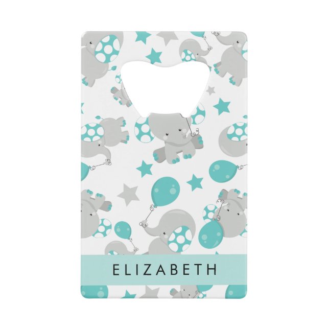 Pattern Of Elephants, Cute Elephants, Your Name (Front)