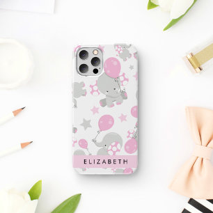 Pattern Of Elephants, Cute Elephants, Your Name iPhone 12 Pro Case