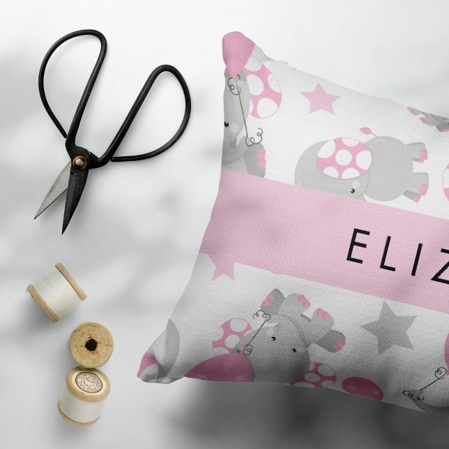 Pattern Of Elephants, Cute Elephants, Your Name Pillowcase (Creator Uploaded)