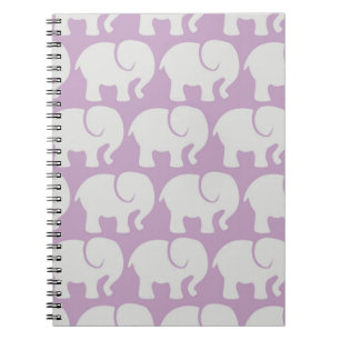 Pattern Of Elephants, Elephant Pattern, Purple Notebook