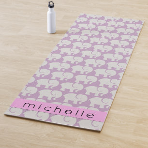 Pattern Of Elephants, Elephant Pattern, Your Name Yoga Mat