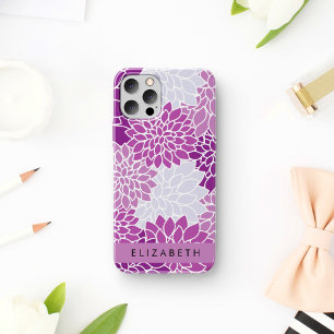 Pattern Of Flowers, Purple Dahlia, Your Name iPhone 12 Pro Case