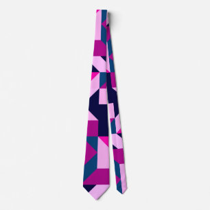 Pattern of geometric shapes triangles and squares  tie