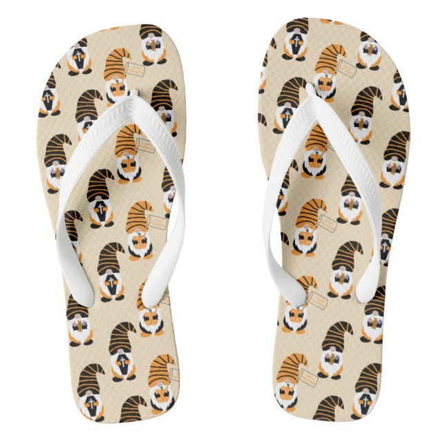 Pattern Of Gnomes, Halloween Gnomes Trick Or Treat Thongs (Footbed)