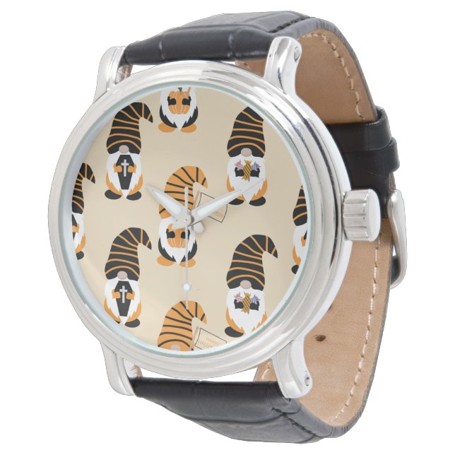 Pattern Of Gnomes, Halloween Gnomes Trick Or Treat Watch (Angled)