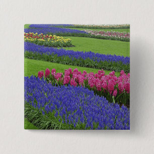 Pattern of Grape Hyacinth, tulips, and 15 Cm Square Badge