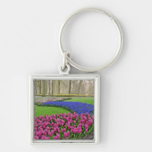 Pattern of Grape Hyacinth, tulips, and 2 Key Ring
