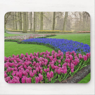 Pattern of Grape Hyacinth, tulips, and 2 Mouse Pad