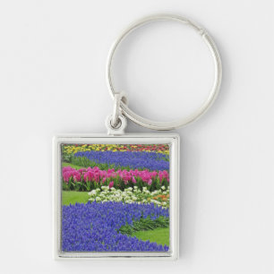 Pattern of Grape Hyacinth, tulips, and 3 Key Ring