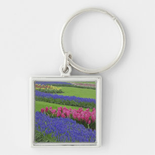 Pattern of Grape Hyacinth, tulips, and Key Ring