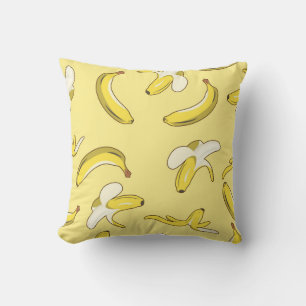 Pattern of Green Bananas and Peels Cushion