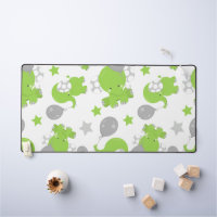 Pattern Of Green Elephants, Cute Elephants, Stars