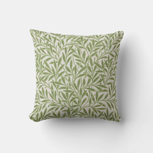 Pattern of green leafy branches  cushion (Front)
