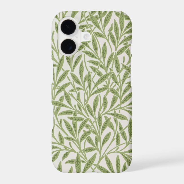Pattern of green leafy branches  iPhone case (Back)